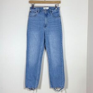 Abercrombie & Fitch High Rise Ankle Straight Jeans Size 4R Curve Love Light Wash